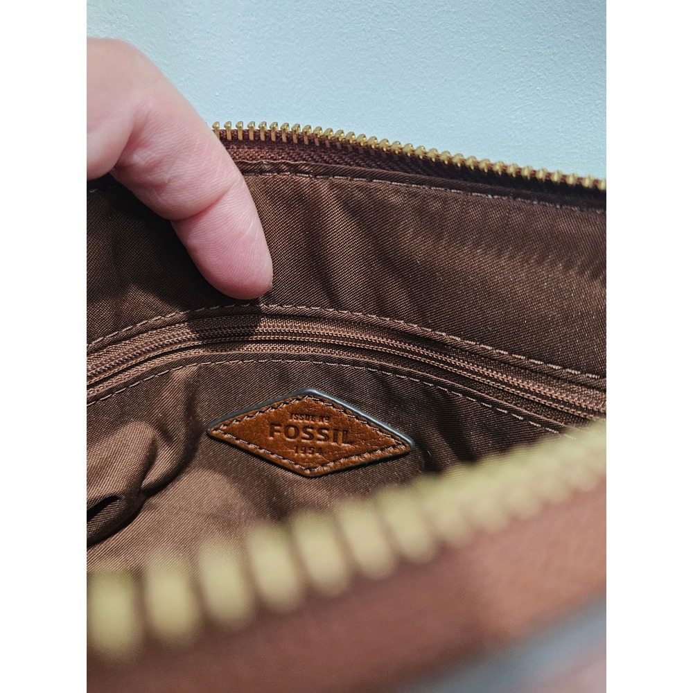 Fossil Fiona Crossbody Bag Brown Pebbled Eco Leather Gold Hardware ZB7266 - Picture 7 of 12